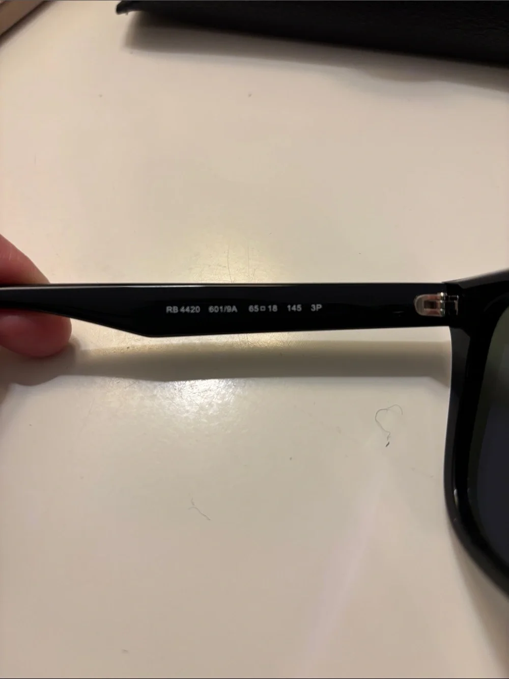 Ray-Ban Polarized RB 4420 Shiny Black Sunglasses with Black Leather Case